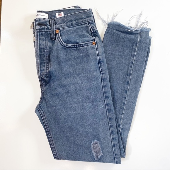 RE/DONE Originals High Waist Ankle Crop Jeans Size 26 - Picture 3 of 10